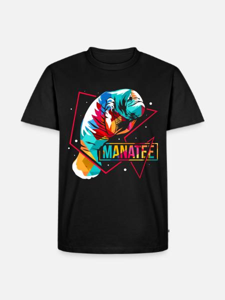 Manatee Polygon - Men's Premium T-Shirt - black