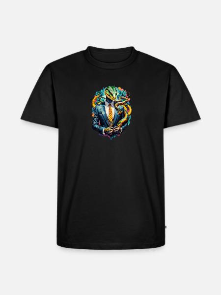 Snake in suit - Men's Premium T-Shirt - black