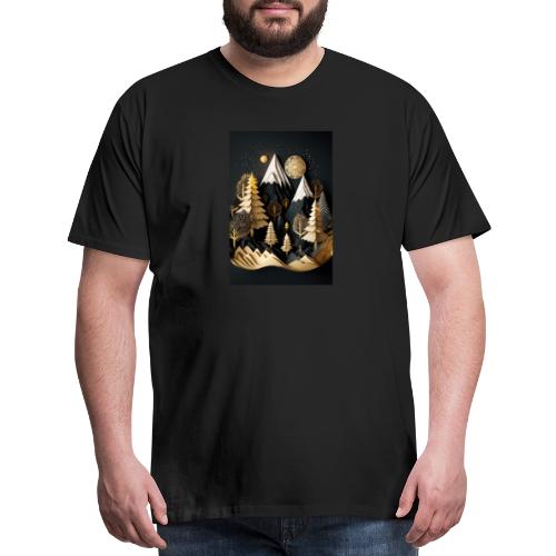Gold and Black Wonderland - Whimsical Wintertime - Men's Premium T-Shirt