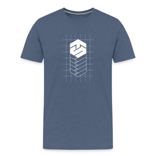 Tech Steve White V-Groved Collection - Men's Premium T-Shirt