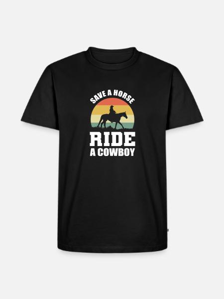 Ride a Cowboy Equestrian Gift - Men's Premium T-Shirt - black