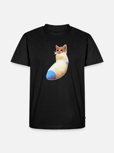 sadcat sock meme funny - Men's Premium T-Shirt - black