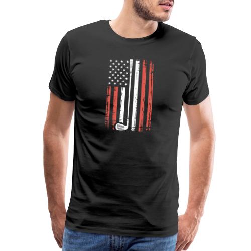 Patriotic Golf T-Shirt | American Flag Golf - Men's Premium T-Shirt