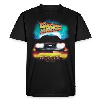 Back To The Future Delorean Destination Time Logo - Men's Premium T-Shirt - black - Front - Nico (187cm)