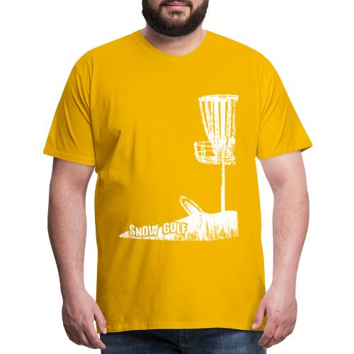 Snow Disc Golf Shirt White Print - Men's Premium T-Shirt