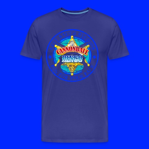 Vintage Cannonball Bingo Badge Blue - Men's Premium T-Shirt