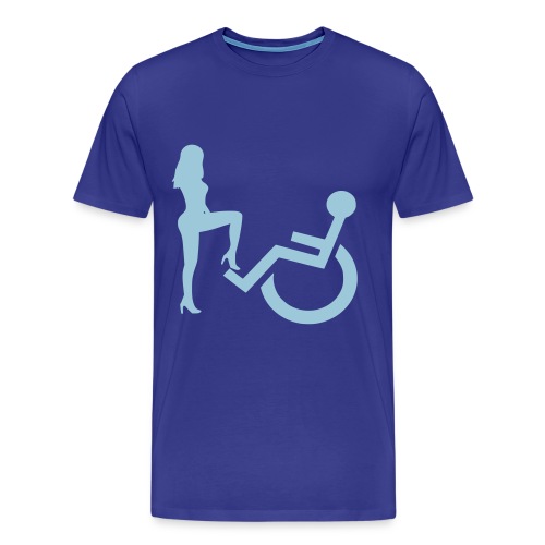 Sexy dame vs rolstoel gebruiker. Humor shirt # - Men's Premium T-Shirt