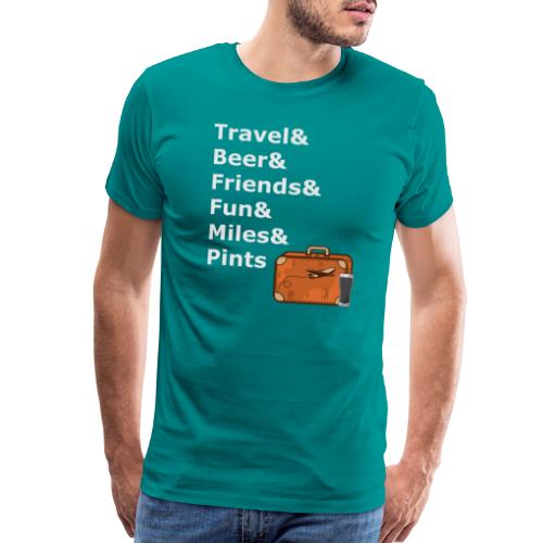 & Miles & Pints - Light Lettering - Men's Premium T-Shirt