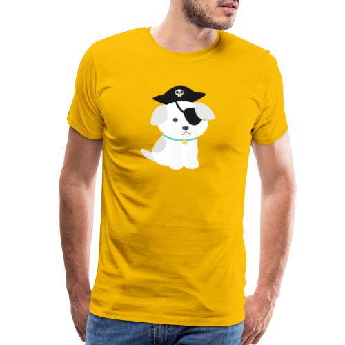 Dog with a pirate eye patch doing Vision Therapy! - Men's Premium T-Shirt