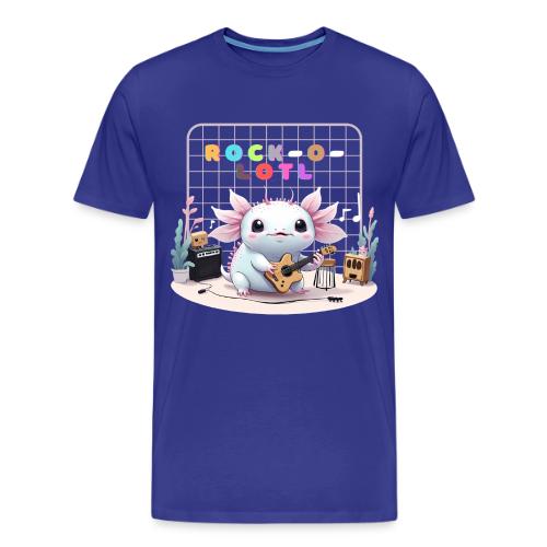 Cute Axolotl Musician: Musical Amphibian Creature - Men's Premium T-Shirt