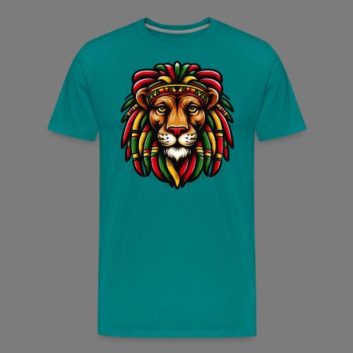Reggae Roar: Lion & Cannabis Freedom - Men's Premium T-Shirt