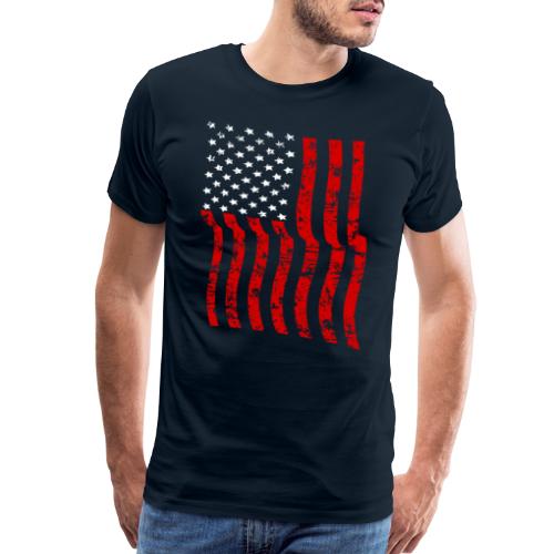 Vintage Waving USA Flag Patriotic T-Shirts Design - Men's Premium T-Shirt