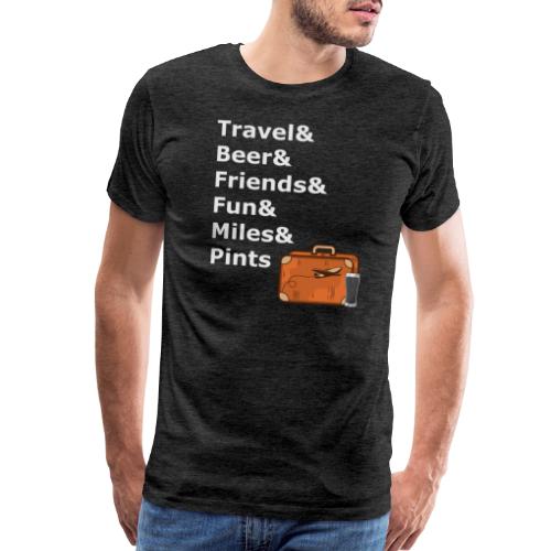 & Miles & Pints - Light Lettering - Men's Premium T-Shirt