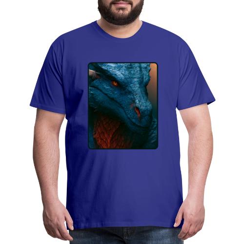 Turquoise Dragon Fire Eye Design - Men's Premium T-Shirt