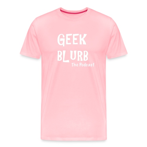Geek Blurb (Transparent, White Logo) - Men's Premium T-Shirt