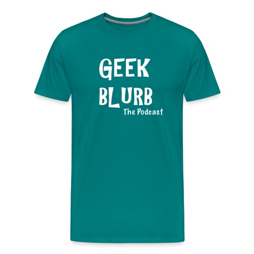 Geek Blurb (Transparent, White Logo) - Men's Premium T-Shirt
