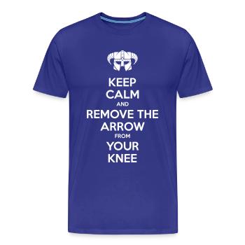 Keep Calm Remove Arrow - Men's Premium T-Shirt - royal blue - Front - Liam (192cm)