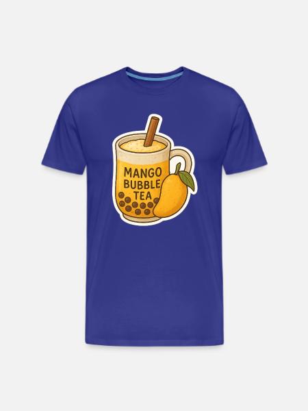 Mango Bubble Tea Illustration - Men's Premium T-Shirt - royal blue