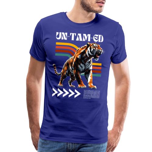Unleash Your Wild Side: Fierce Tiger Print Design - Men's Premium T-Shirt