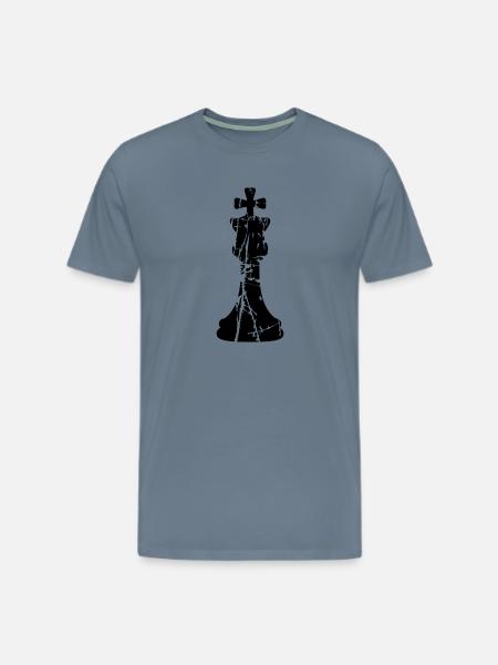 Scratch Cracks Chess - Men's Premium T-Shirt - steel blue