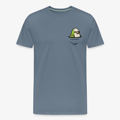 Too Many Birds! Pocket Green Quaker Parrot - Men's Premium T-Shirt