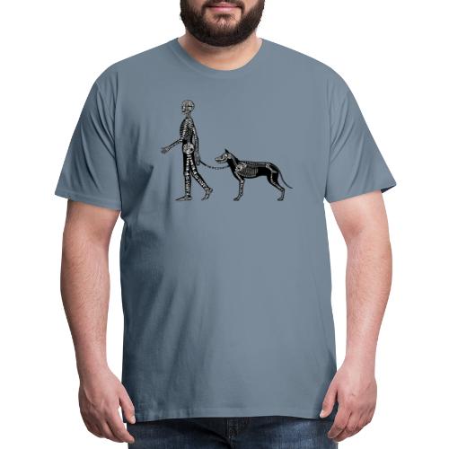 Skeleton Human and Dog - Men's Premium T-Shirt