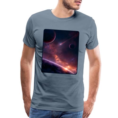 Cosmic Sunset Nebula Space Art - Men's Premium T-Shirt