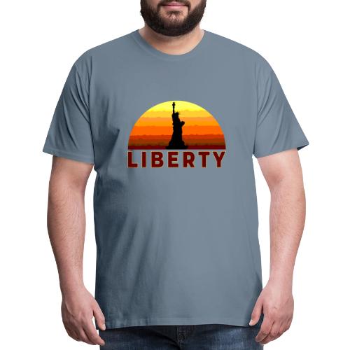 USA: Sunset Liberty Bold - Men's Premium T-Shirt