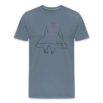 In control loving couples - Men's Premium T-Shirt - steel blue - Front - Liam (192cm)