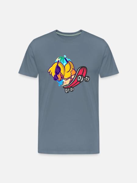 Skateboarding ducky - Men's Premium T-Shirt - steel blue