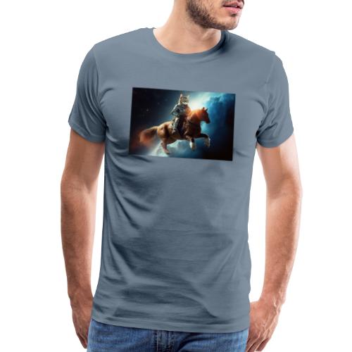 Tabby Cat Horse Rider - Men's Premium T-Shirt