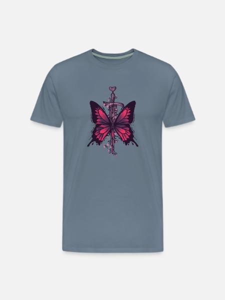 Butterfly Dagger - Men's Premium T-Shirt - steel blue