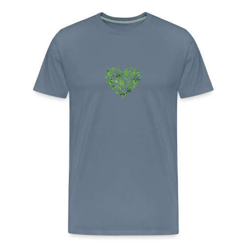 Weed Leaf Heart - Men's Premium T-Shirt