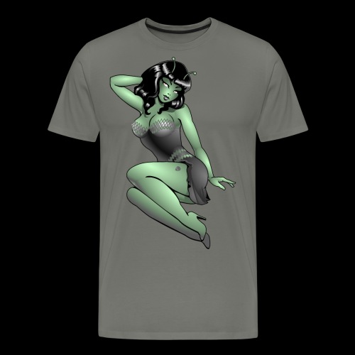 Pinup Girl Alien Gifts & Shirts Retro Pinup Alien - Men's Premium T-Shirt