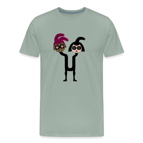 Alphabet Letter U - Strange Two Headed Woman - Men's Premium T-Shirt