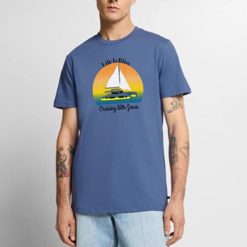 Life Is Bliss –Cruising With Jesus Sailboat Sunset - Men's Premium T-Shirt