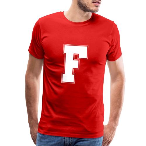 White Letter F – Varsity Alphabet Monogram - Men's Premium T-Shirt