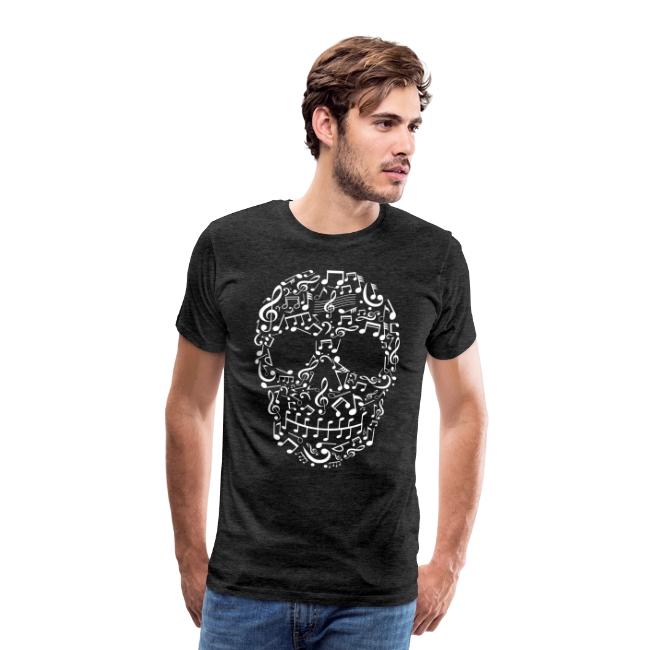 Skull Face of Musical Notes and Instruments