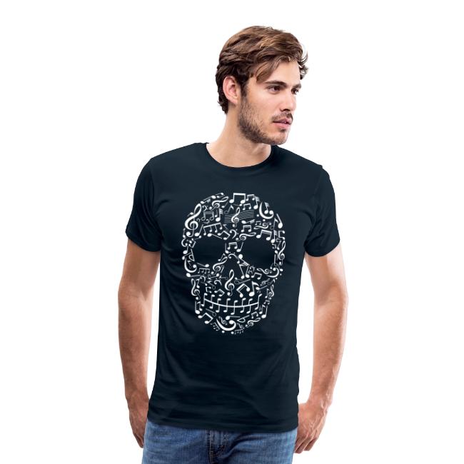 Skull Face of Musical Notes and Instruments