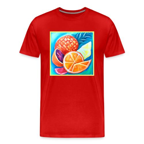 Colorful Neon Tropical Fruits - Men's Premium T-Shirt