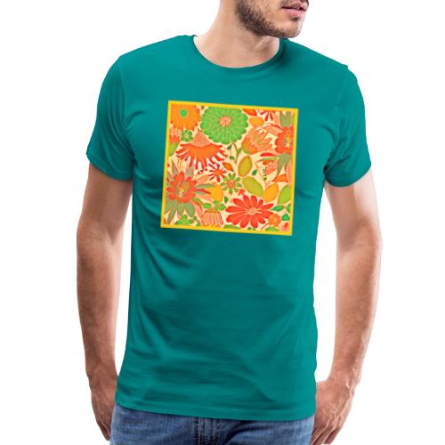 Vibrant Blossom Elegance Pattern - Men's Premium T-Shirt