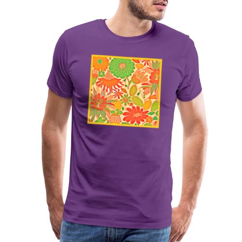 Vibrant Blossom Elegance Pattern - Men's Premium T-Shirt