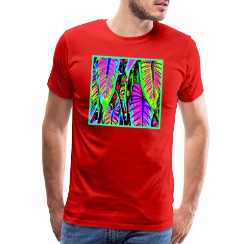 VividNeon Leaves Pattern - Men's Premium T-Shirt