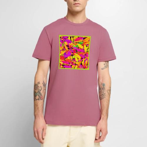 Vibrant NeonLeaf Elegance Pattern - Men's Premium T-Shirt