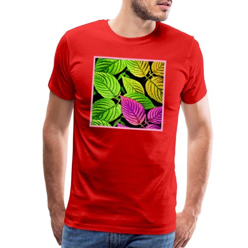 Stunning Neon Leaves Pattern - Men's Premium T-Shirt
