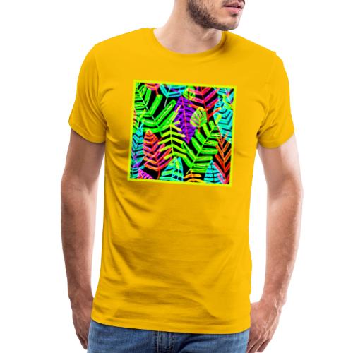 Glowing Leaf Pattern Design - Men's Premium T-Shirt
