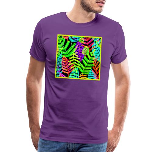 Glowing Leaf Pattern Design - Men's Premium T-Shirt