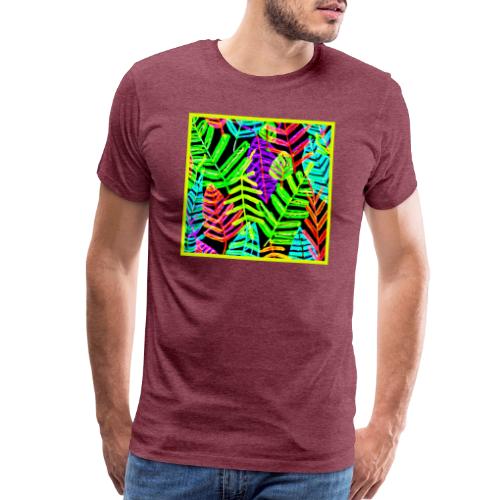 Glowing Leaf Pattern Design - Men's Premium T-Shirt