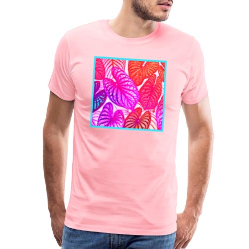 Color Burst Leaves Neon Elegance - Men's Premium T-Shirt