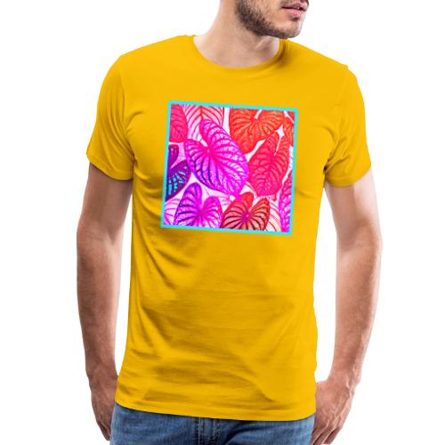 Color Burst Leaves Neon Elegance - Men's Premium T-Shirt